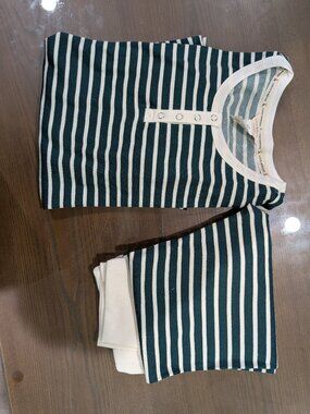 Lucky brand base layer set Christmas green striped new with tag